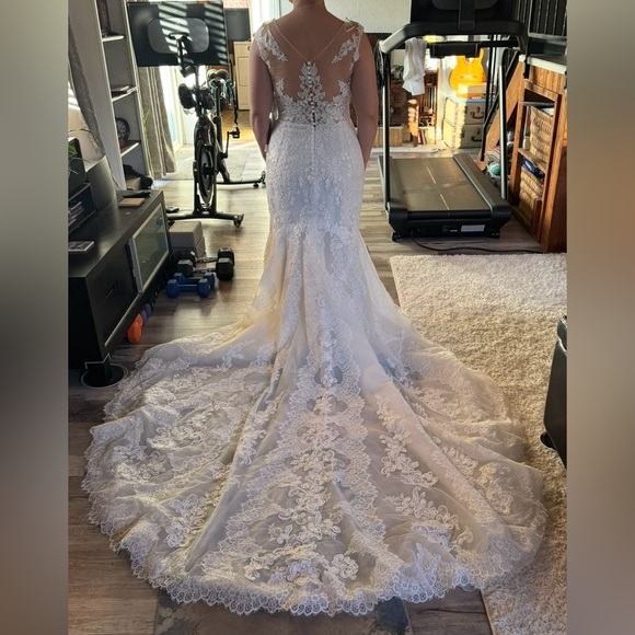 Pronovias Dresses & Skirts - Pronovias Elegant Lace Wedding Dress in White